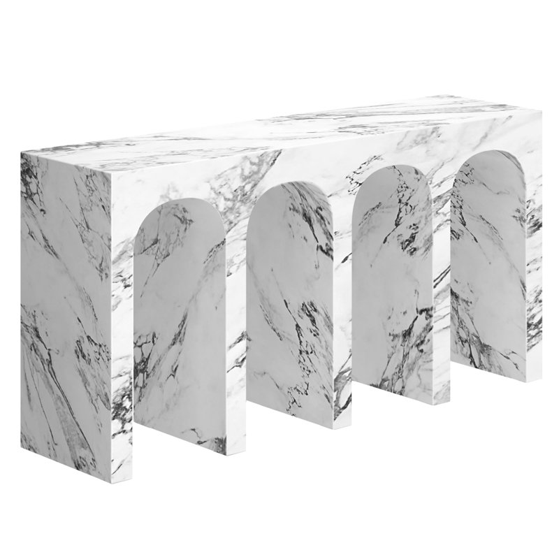 Contemporary ECC Concrete Contract Grade Grand Console Table - Bulgari White