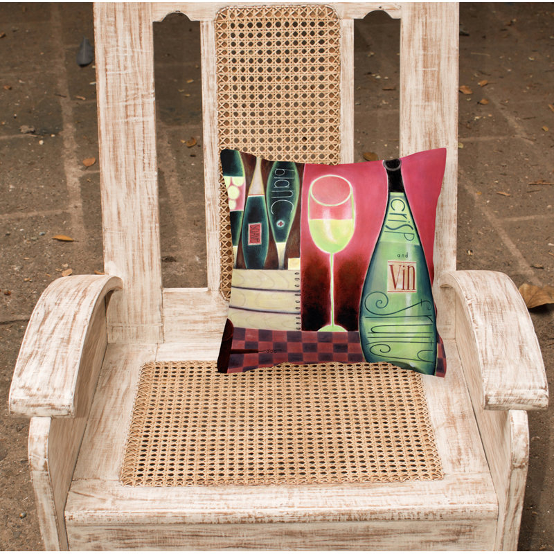  Coussin décoratif 14 "blanc Wine Collection par Cathy Brear, 18 po x 18 po