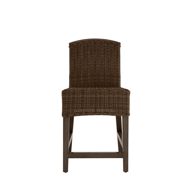 Tabouret de comptoir extérieur en résine tressée Astoria N-Dura 38,25 po., Welt + bourre standard, Sable à chevrons