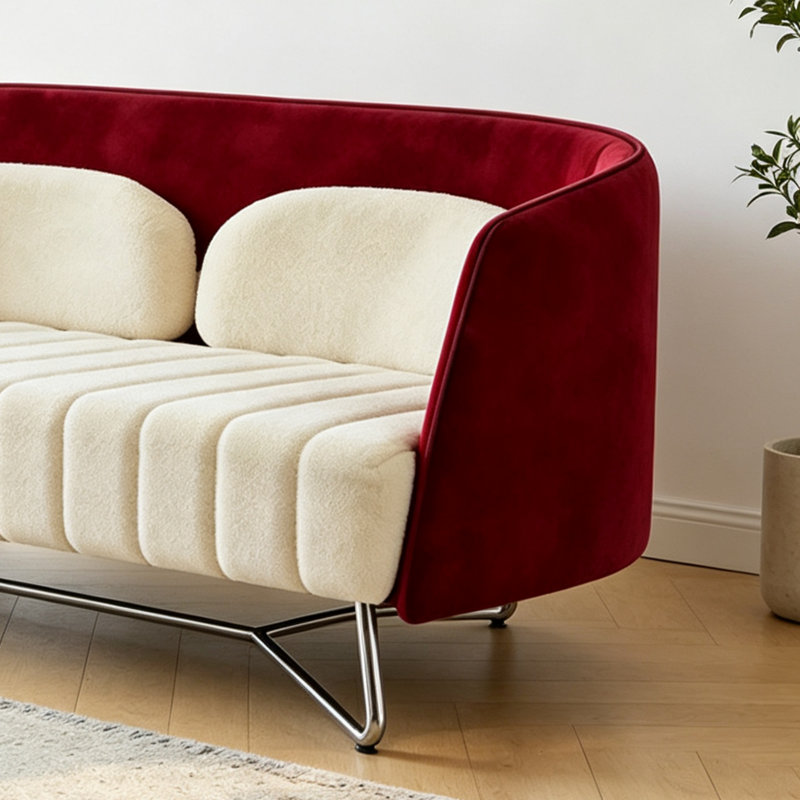 Canapé rouge moderne, simple et luxueux, L 55,12 po