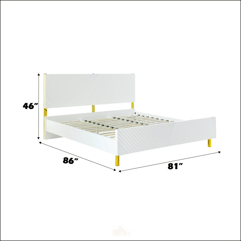 Lit Ek blanc à finition ultrabrillante