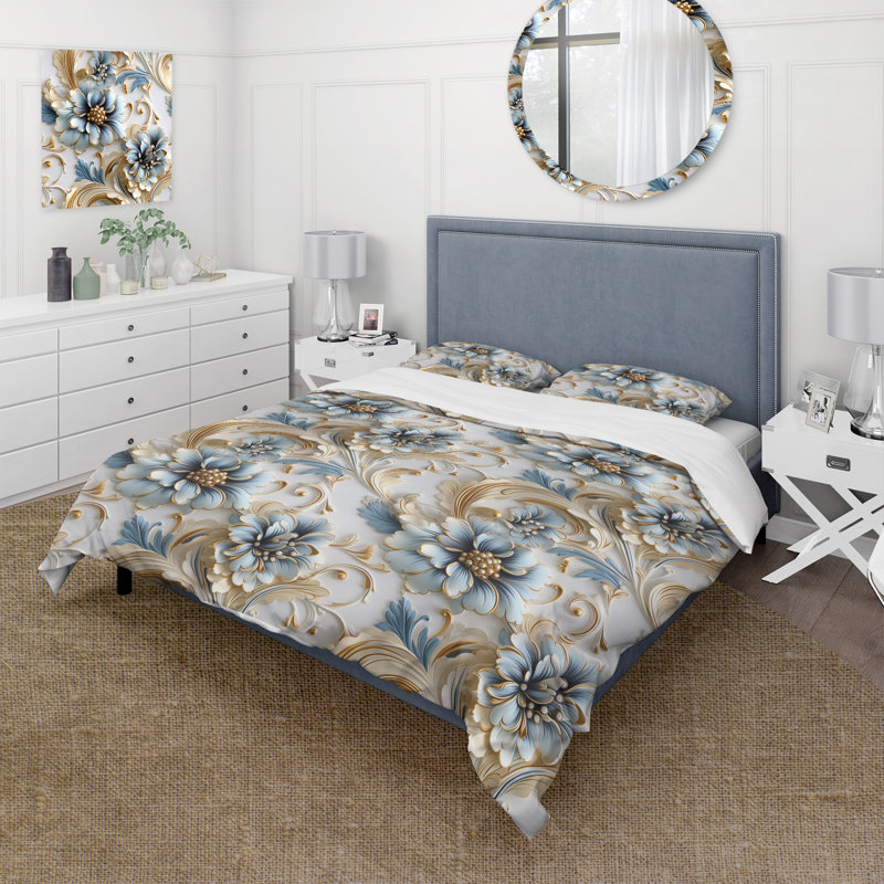 Literie Navjit, Housse de couette pour grand lit et 2 taies décor
