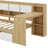 Wooden L-Shape Daybed With Seven Storage Cabinets And Two Storage Drawers, Multi-Functional Bed With Study Desk And Built-In Bookshelf-1749765289-1749765294