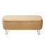 Banc de rangement en fausse fourrure Camel