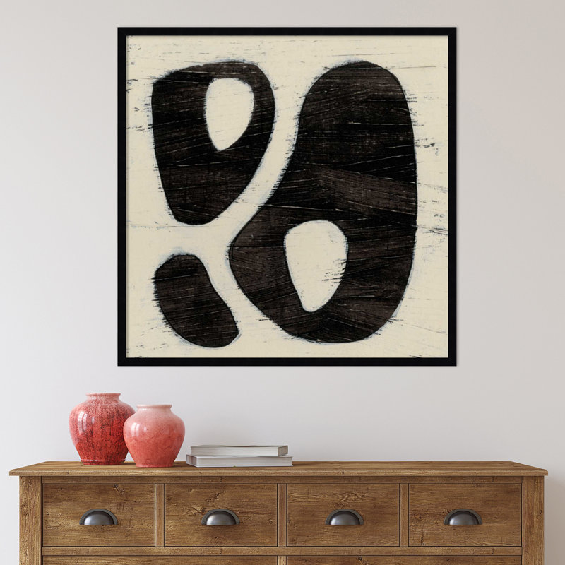 Hieroglyph IX by June Erica Vess, 33" H x 33" W x 1" D, Black