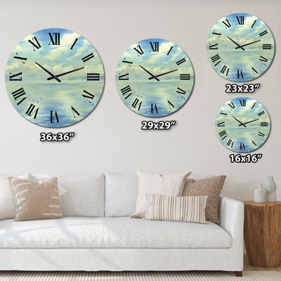 Silent Morning Clouds on Ocean - Lakehouse wall clock