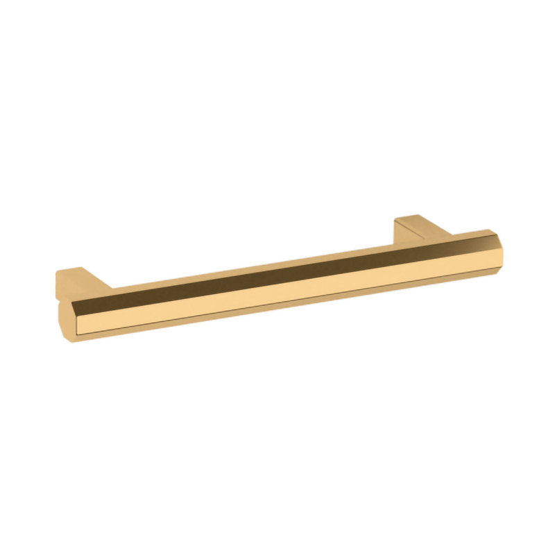 Polished Brass Octagonal Cabinet Pull with Mounting Hardware