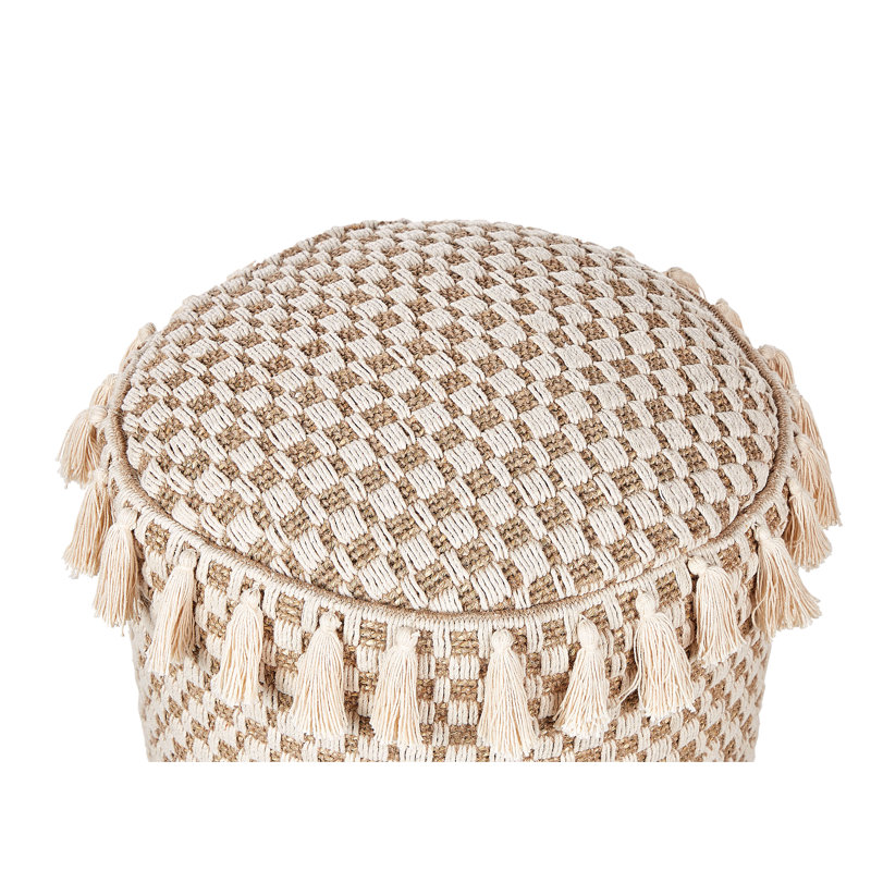 Kilanemos 50cm Wide Round Geometric Pouffe Ottoman
