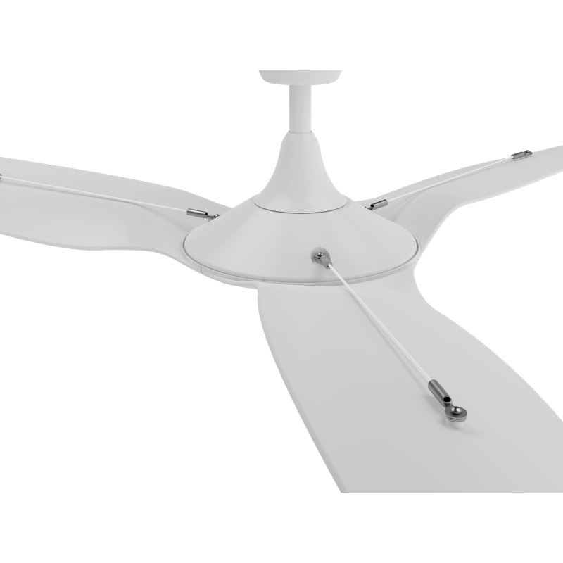Haiku Coastal 3 - Blade Outdoor LED Smart Propeller Ceiling Fan with Remote Control and Light Kit Included, 52"
