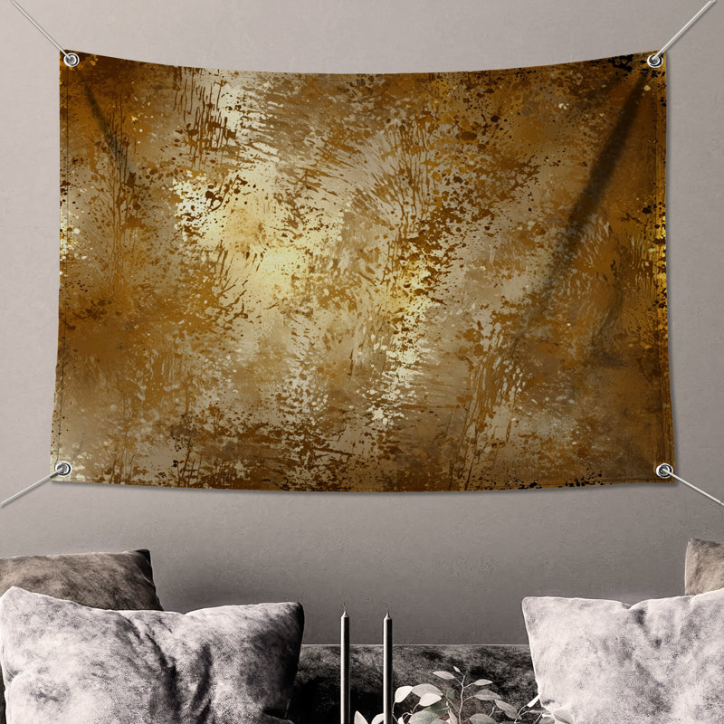Tapisserie murale texture bronze bronze, H 104 po x 88 avec 4 œillets