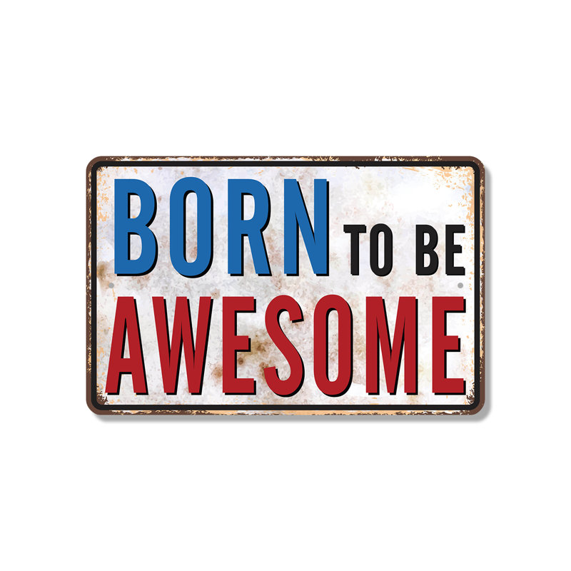 Born To Be Awesome (paquet de 2) en plastique 8 po x 12 po