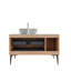 48" Bathroom Vanity & Sink, Freestanding Plywood Storage Cabinet with Legs, 1 Door & 2 Drawers, Carrara Sintered Stone Top & Marble Pattern Rectangle Ceramic Basin, Pre-assembled-130629538