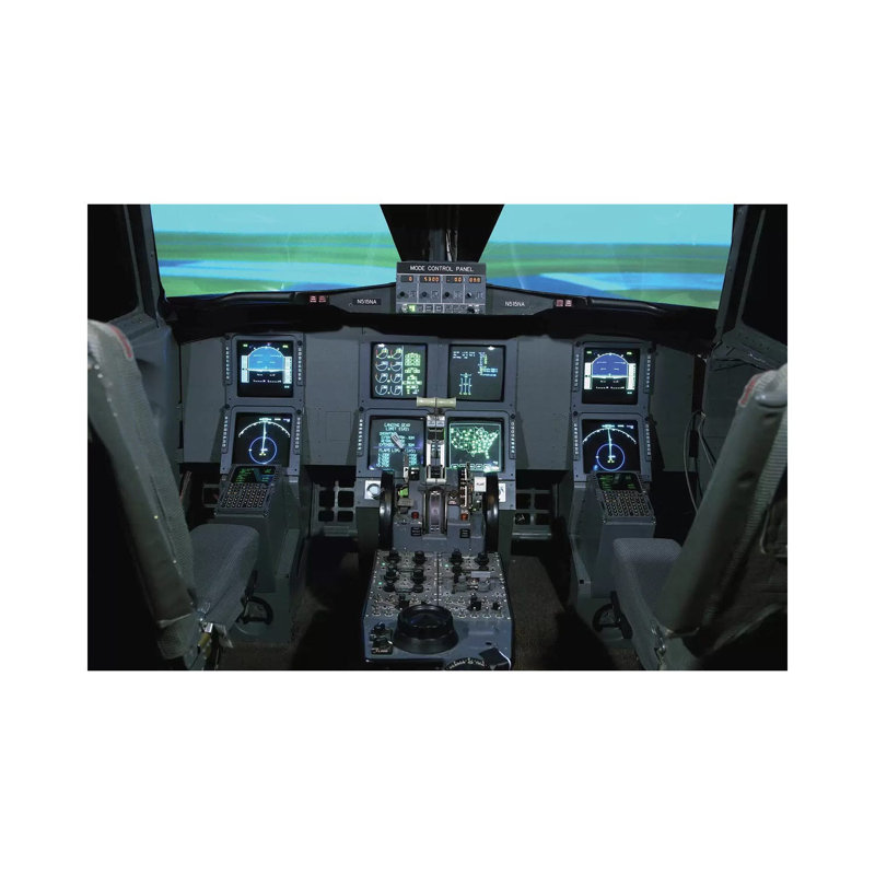 Interior View Of An Aircraft Flight Simulator - Wrapped Canvas Print, 20.32 cm H x 30.48 cm W