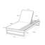 Chaise longue en bois d'acacia avec ensemble de coussins 2 feuilles 1,57 pouces Coconut Leaf-1630941451
