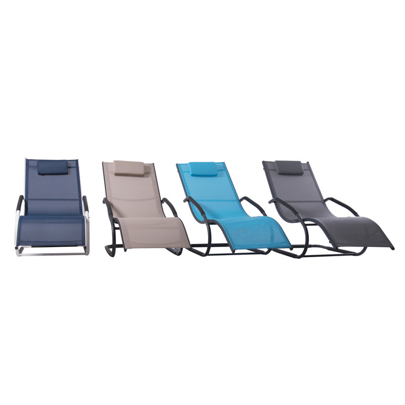 Allete 168cm Long Single Chaise with Cushions, Grey