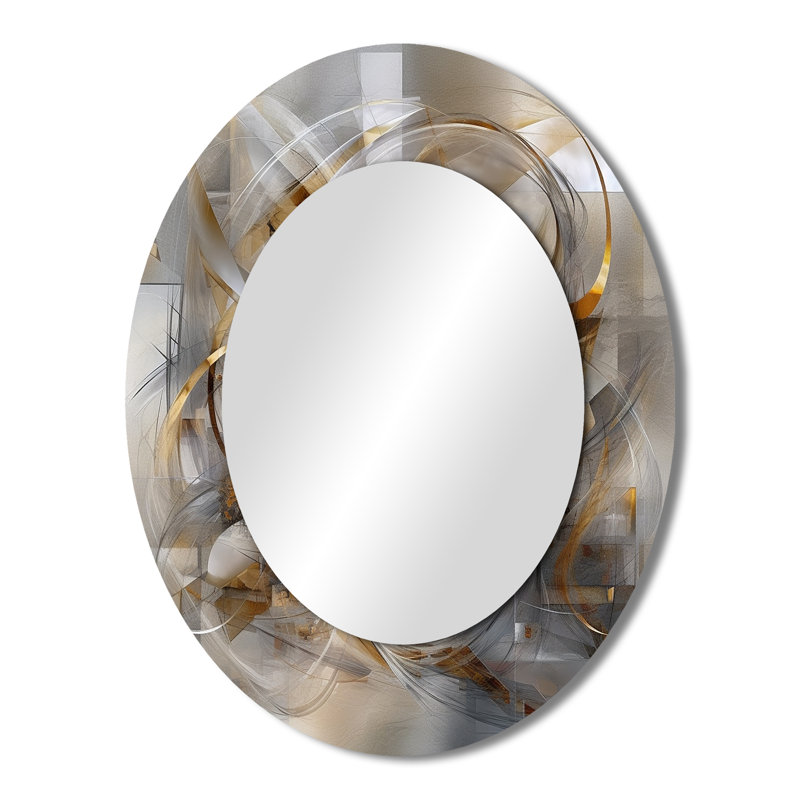 Miroir mural gris et gris, 43 po x 33 po