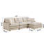 Beige Deep Seat Sectional With 4 Pillows - L-shaped, Modular For Living Room, Home Office, Solid Couch Bedroom, Apartment,