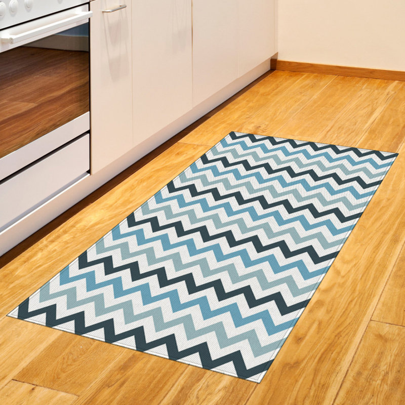 Blue High Density Long Fiber Poly Threads Decorative Area Rug Carpet, Rectangle 4' x 5'8"
