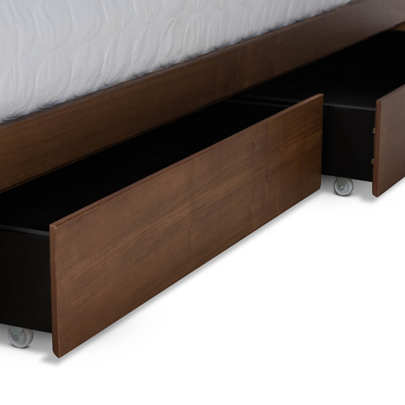 Antwan Upholstered Platform Bed, Brown/Light Gray, King