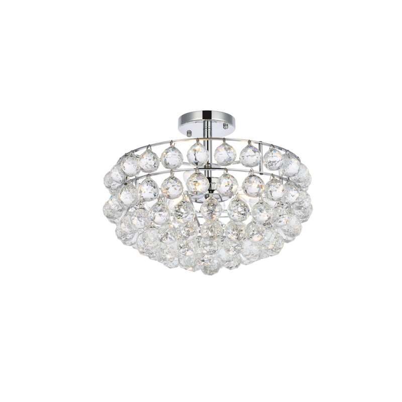Kieron 5-Light Semi Flush Mount, Chrome, 12" H x 16" W x 16" D