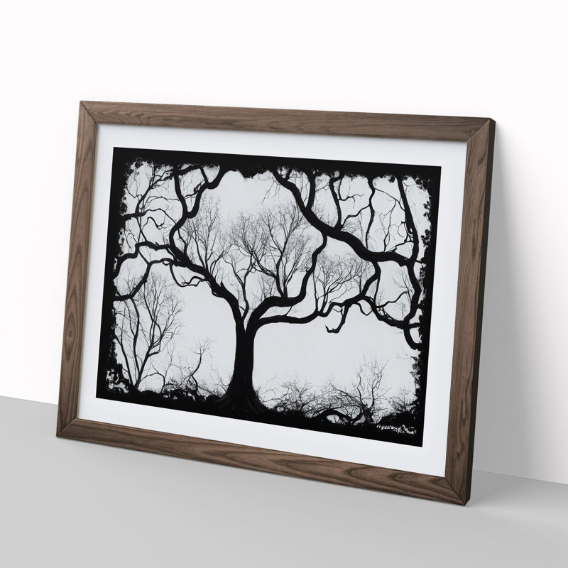 Striking Tree - Framed Print, 34cm H x 46cm W x 2cm D, Walnut