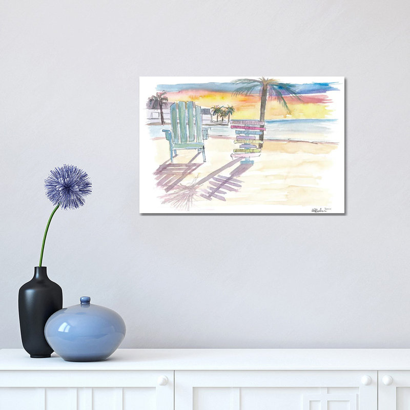 Southernmost Beach Key West Morning Glory 1 Piece Wrapped Canvas Wall Art, 30.48cm H x 45.72cm W