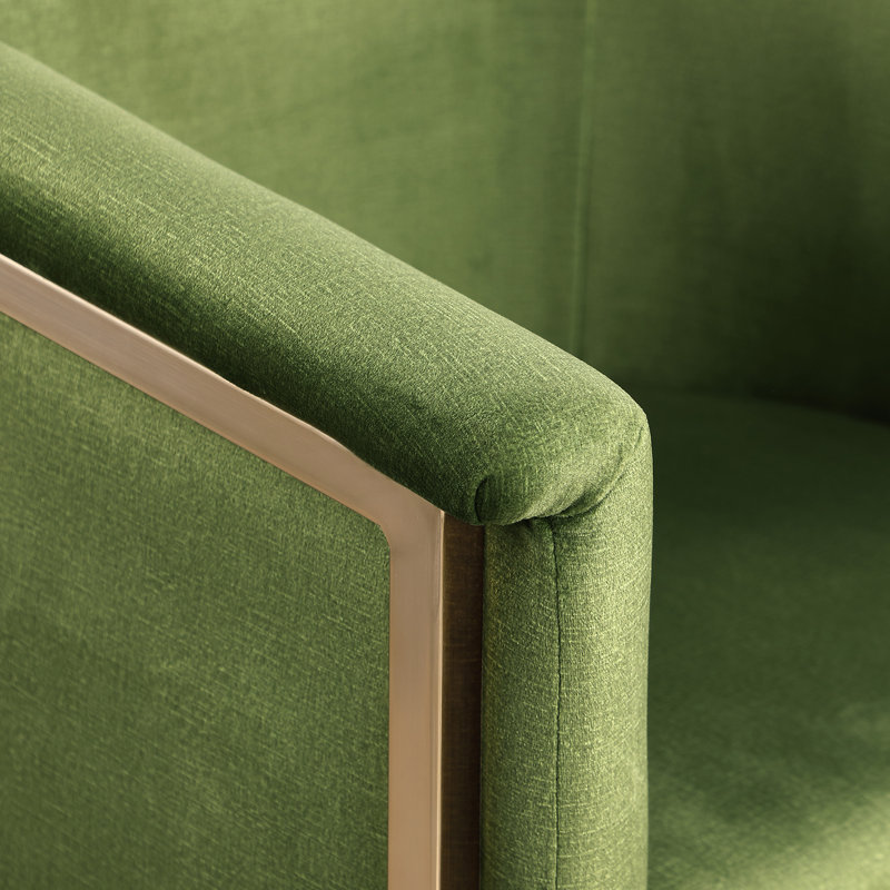 Izakeel 19'' H Velvet Upholstered Armchair, Olive Velvet
