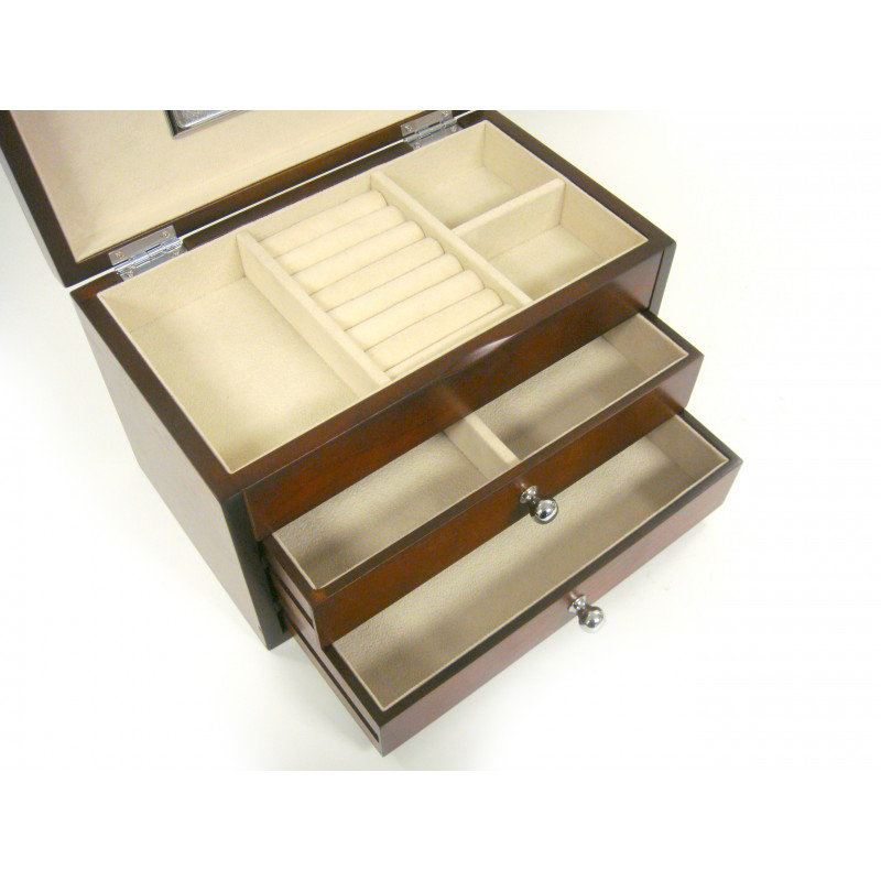 Bellissimo Wood Jewelry Box + Drawers