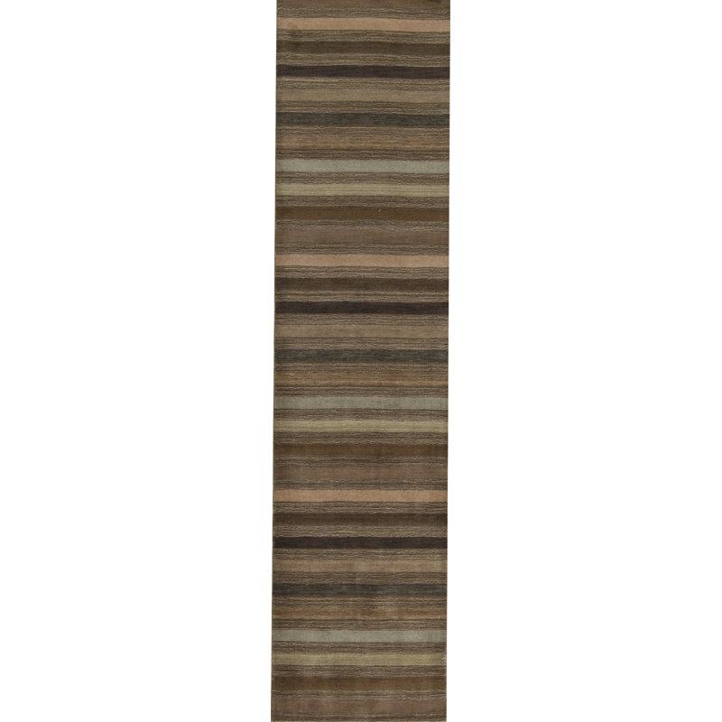 Hand-Knotted High-Quality Brown Runner