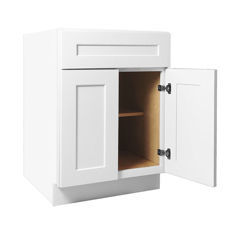 Armoire blanche Shaker , H 34,5 po x l 24 po x P 24 po