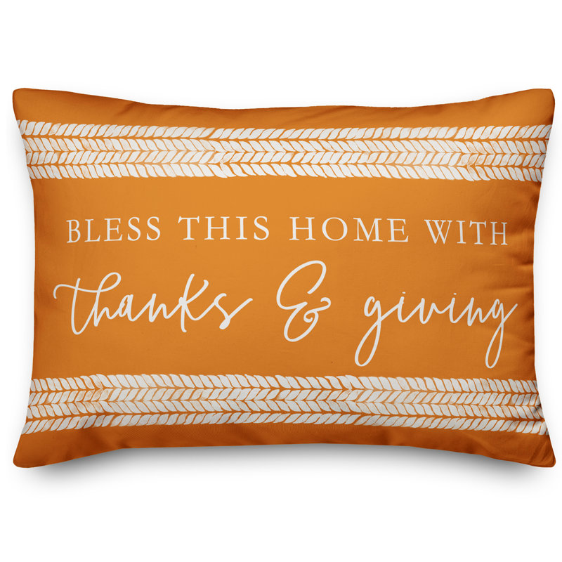  Coussin lombaire «Bless This Home with Thanks and Giving»