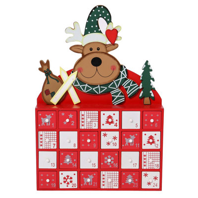 Décoration de Noël des fêtes de Noël avec tiroirs et compte à rebours de 24 jours