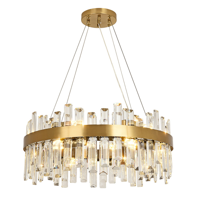 Bartolome Crystal Chandelier, 25cm H x 60cm W x 60cm D, 12 Lights, Gold
