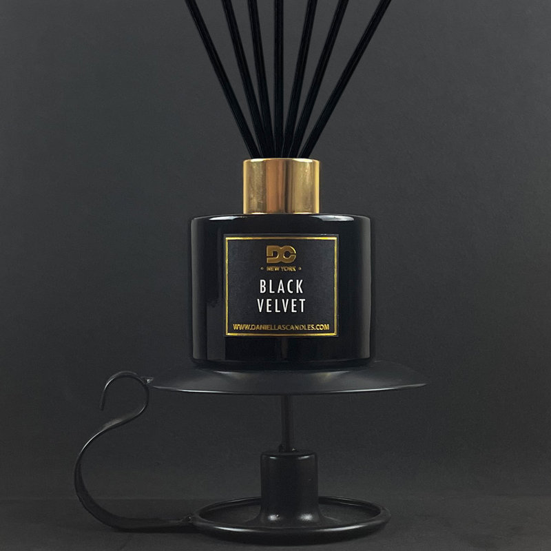 Black Velvet Reed Diffuser Set Black
