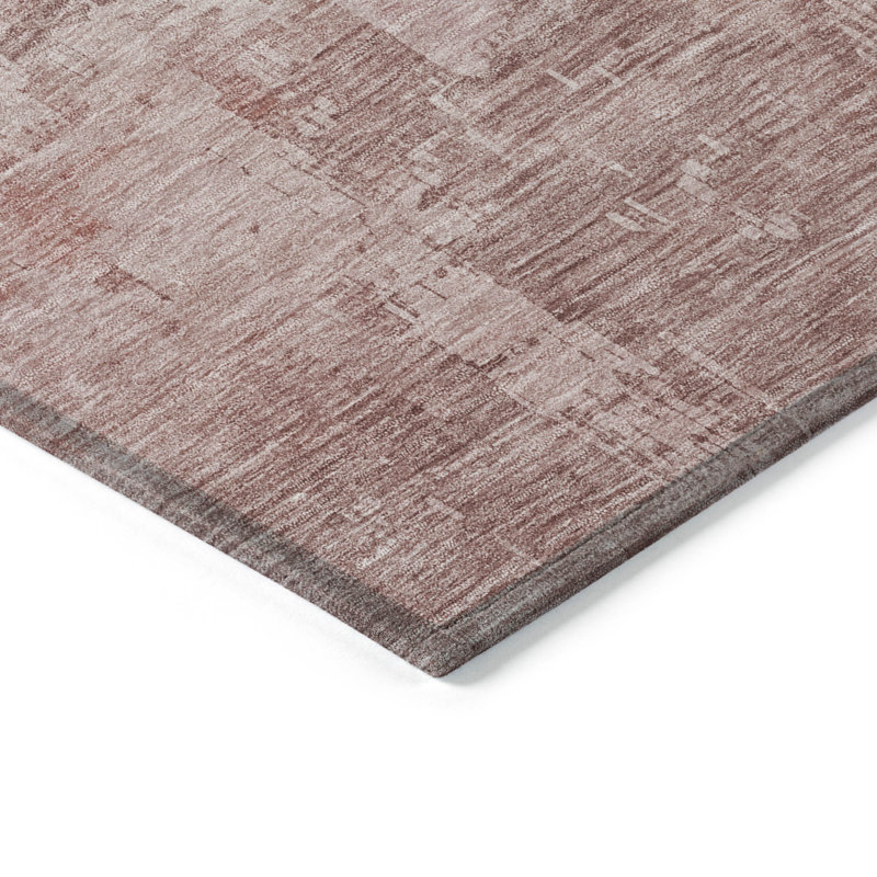 Tapis intérieur lavable abstrait 10 pi x 14 pi rosé et rose