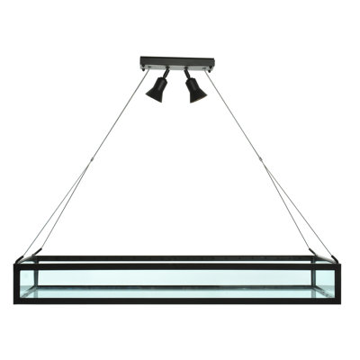 Luminaire suspendu rectangulaire 2 lumières pour îlot de cuisine