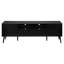 Meuble audio-vidéo de 72 pouces de style Mid-Century moderne avec console en stratifié noir et console de fabrication