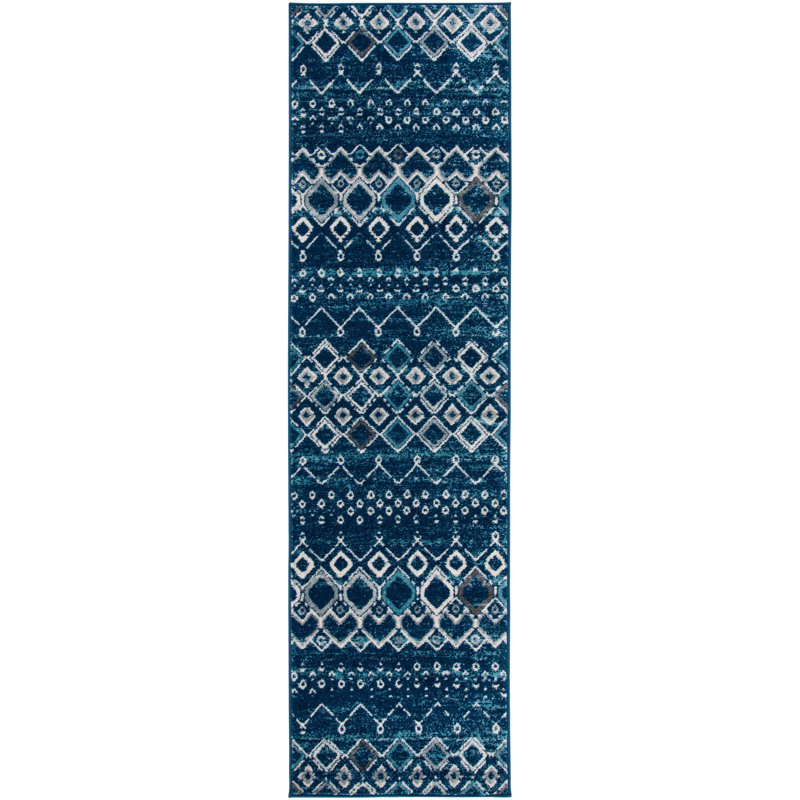 Aird Performance Southwestern Rug, Runner 2'3" x 8', Navy
