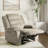 Ameiah Upholstered Oatmeal Corduroy Manual Push Back Recliner Chair with Wingback-381254189