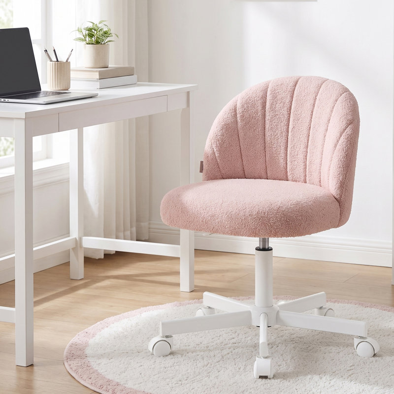 Roxie Adjustable Height Task Chair for Office, Light Pink