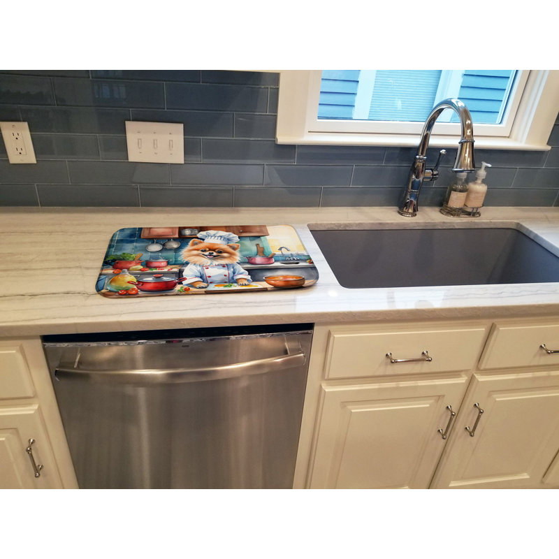 Pomeranian The Chef Dish Drying Mat