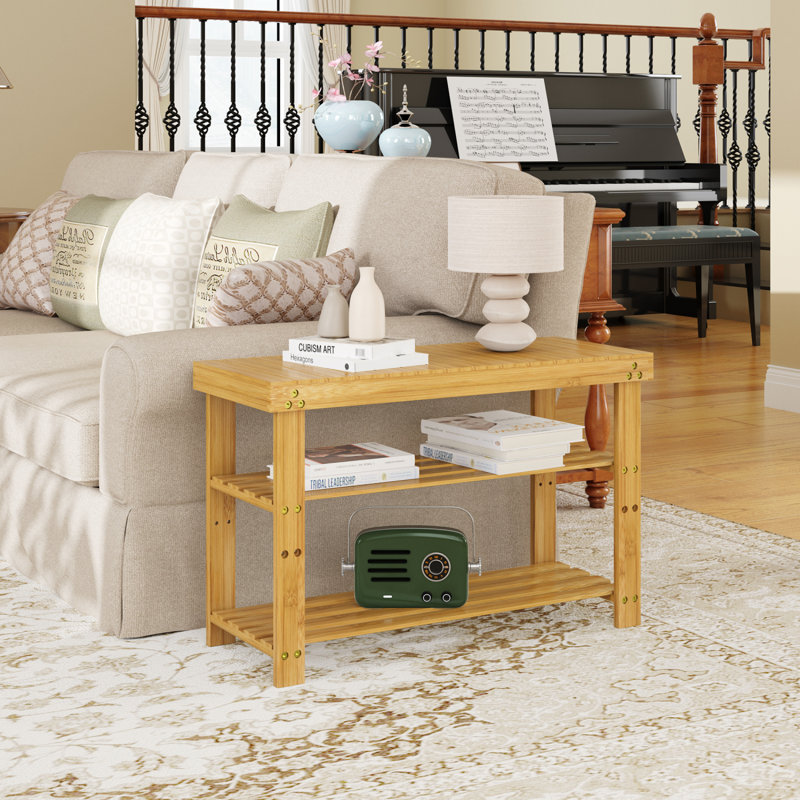 6 Pair Shoe Storage Bench, Khaki