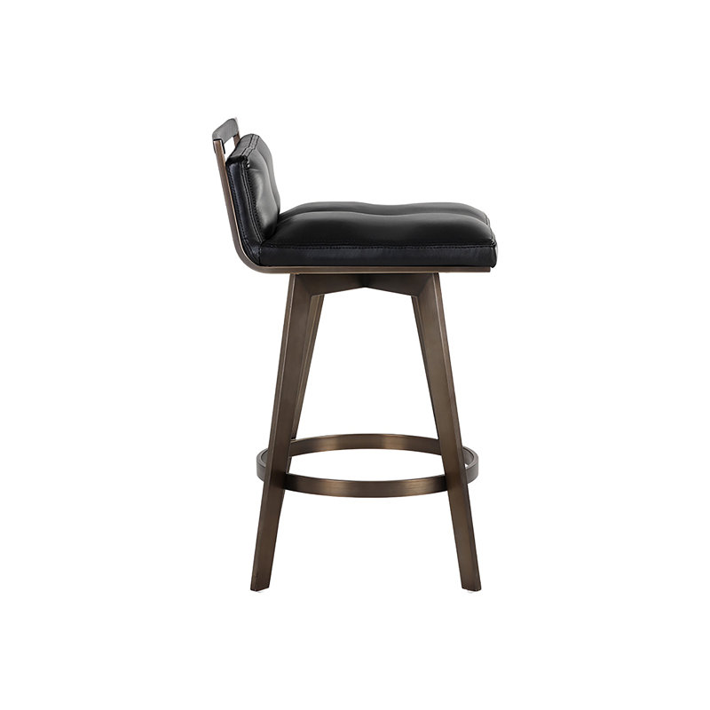Arizona Swivel Bar & Counter Stool, Counter Stool (26" Seat Height), Black, Antique Brass