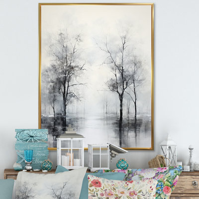 Monochromes de forêt mystique, impression sur toile