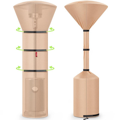 Patio Heater Covers, 2026 Upgraded Tear-Resistant Fabric, Waterproof With Robust Zipper,Dustproof/Wind/Sunlight/Snow-Resistant, (89"H X 33"D X 19"B ,Camel)
