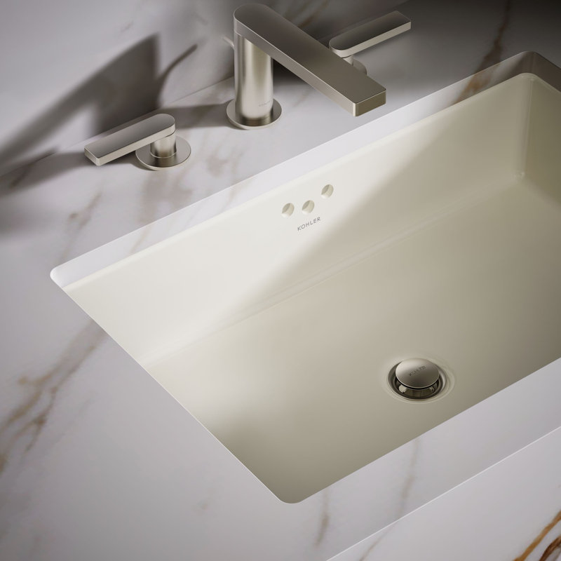 Kathryn® Vitreous China Rectangular Undermount Bathroom Sink and Overflow, Sandbar