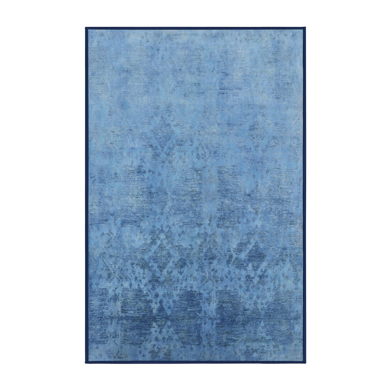 Tapis bleu abstrait Boothwyn, Rectangle 8 pi x 10 pi