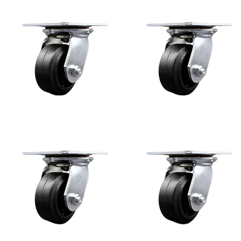 Caoutchouc sur roulettes en acier
