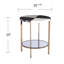 Table de bout ronde en faux marbre