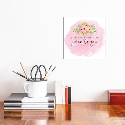 Give 1 Piece Wrapped Canvas Wall Art
